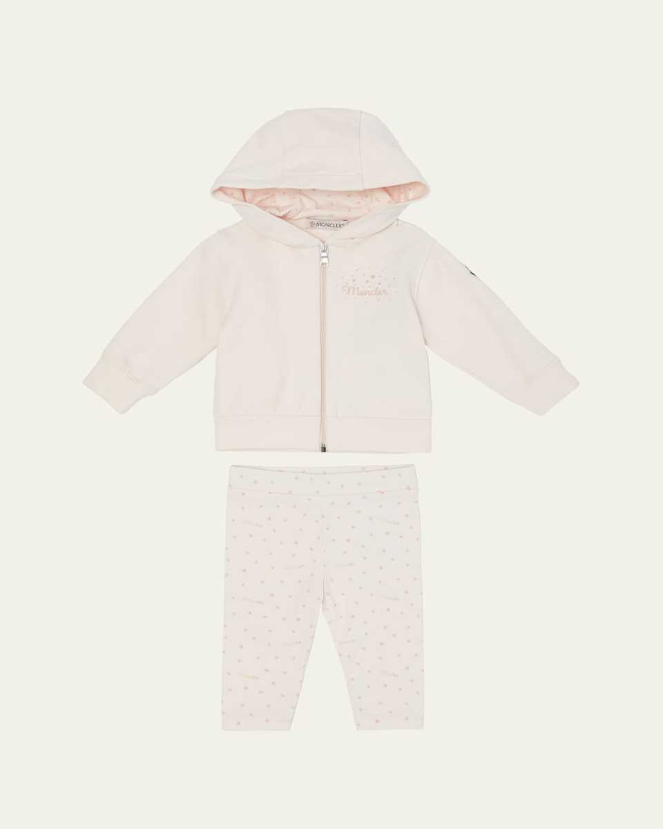 Girl's Hoodie & Star-Print Leggings, Size 1M-3